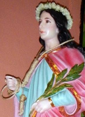 Detail of A Statue of Saint Godelieve National Cultural Treasure Binondo Church Chinatown Binondo Manila Photographed On 24 January 2014 By Ramon Fvelasquez