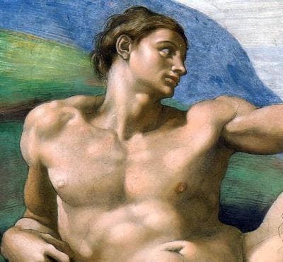 Detail of The Image of Adam From The Sistine Chapel By Michelangelo