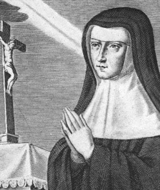 18Th Century Engraving Of Blessed Alix Le Clerc Artist Unknown