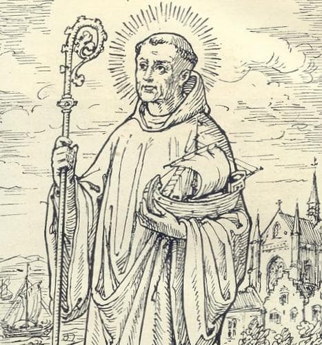 An Engraving Of Saint Idesbald Artist Unknown Taken From The Book LOrdre De Citeux En Belgique 1926