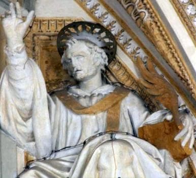 Detail of A Statue of Pope Saint Hyginus Date Unknown Artist Unknown Portico of Saint PeterS Basilica Vatican City Rome Italy Photographed In May 2006 By Bocachete