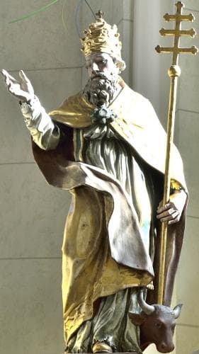 Polychromed Wood Statue of Pope Saint Sylvester I By Domëne Moling Mid18Th Century Parish Church of Saint Genesius In La Val Tyrol Italy Photographed On 25 October 2013 By Wolfgang Moroder