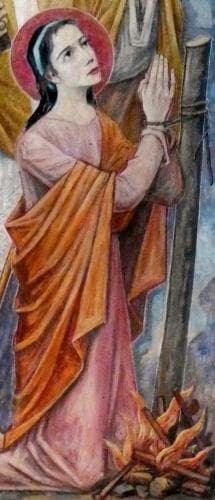 Detail of A Painting of Saint Ulrich And Saint Afra of Augsburg By Karl Radinger Date Unknown Marian Altar Church of The Holy Trinity Augsburg Bavaria Germany Photographed On 4 February 2018 By Neutram