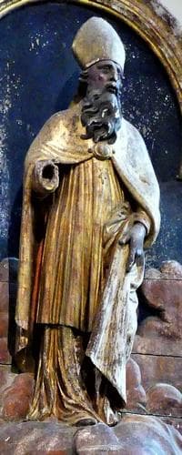 Detail of A BasRelief of Saint Amans De Rodez Date And Artist Unknown AltarPiece Chapel of Penitents Espalion Aveyron France Photographed On 21 June 2017 By Father Igor