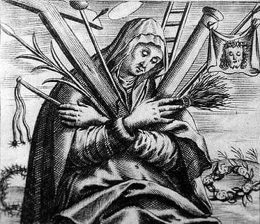 17Th Century Print of Blessed Angela of Foligno Artist Unknown