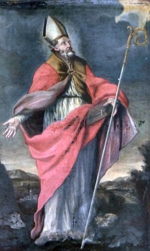 Detail of An 18Th Century Painting of Saint Anselmo Artist Unknown The Painting Is In The Church of SantAnselmo In Bomarzo Italy Photographed By G Hagedorn On 14 April 2009