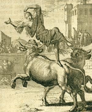 Detail of An Illustration By Jan Luyken of The Martyrdom of Saint Blandina From The Book The Martyrs Mirror 1685 Edition