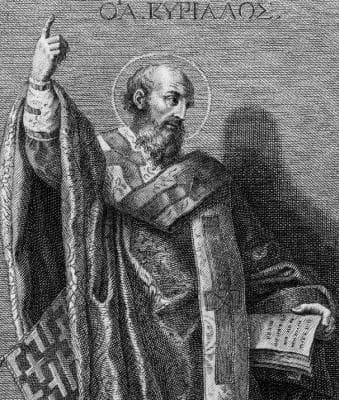 19Th Century Illustration of Saint Cyril of Jerusalem By Francesco Bartolozzi