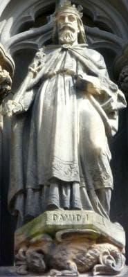 Statue of Saint David of Scotland On The West Door of Saint Giles High Kirk Edinburgh Scotland Artist Unknown