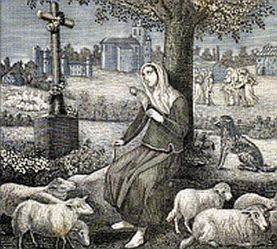 Detail of A 19Th Century Print of Saint Germaine Cousin Date Unknown Artist Unknown