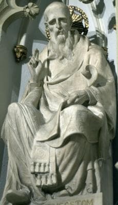 Detail of A Statue of Saint John Chrysostom Saint PatrickS Cathedral New York New York