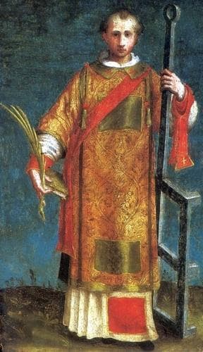 Detail of A Painting of Saint Lawrence of Rome Early 16Th Century By Francesco Rizzo Da Santacroce Museum of John Paul II Collection Warsaw Poland