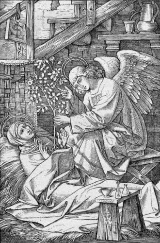 1890 Engraving of Saint Lydwina of Schiedam