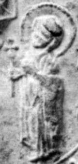 Saint Marthe Depicted At The Foot of The Pillar of Her Son