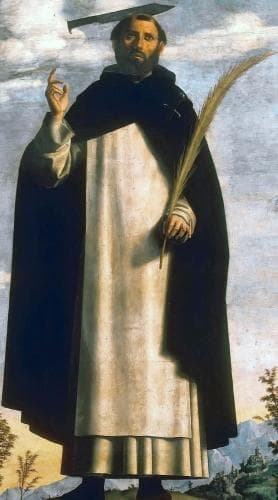 Detail From The Painting Saint Peter Martyr With Saint Nicholas of Bari Saint Benedict And An Angel Musician By Cima Da Conegliano 1504 Pinacoteca Di Brera Milan Italy