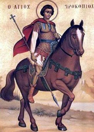 Detail of An Icon of Saint Procopius Date And Author Unknown