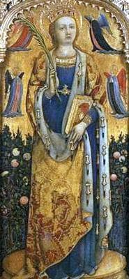 BasRelief of Saint Sabina From The Santa Sabina Polyptych By Antonio Vivarini 1443 Church of San Zaccaria Venice Italy