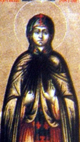 Detail of An Orthodoxi Icon of Saint Theodosia of Constantinople Date And Artist Unknown