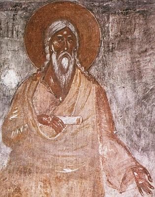 Detail of A Frescoe Painting of Seth The Patriarch 1378 Artist Unknown Orthodox Church of The Transfiguration Novgorod Russia
