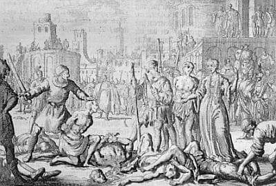 Martyrdom of Saint Felicitas of Rome And The Seven Holy Brothers By Jan Luyken 17Th Century